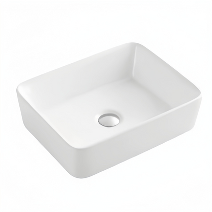 Rectangular Ceramic Vessel Sink – White Finish