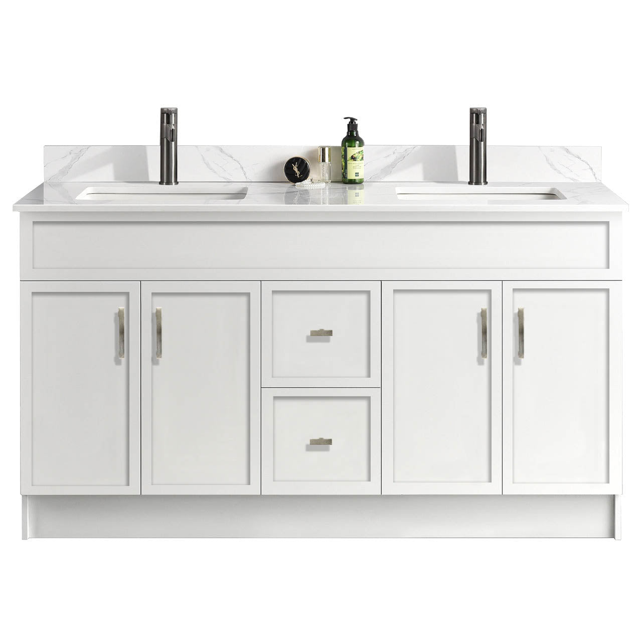 60″ Bathroom Vanity (HDF). Double Sink. Slim Shaker. Free Standing