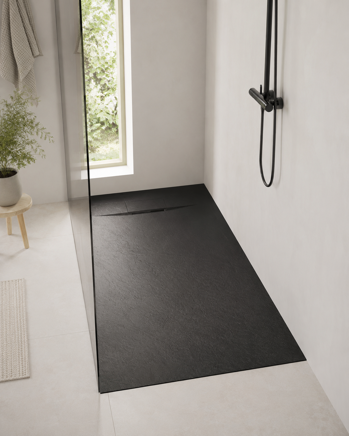 60" x 32" Stone Shower Base