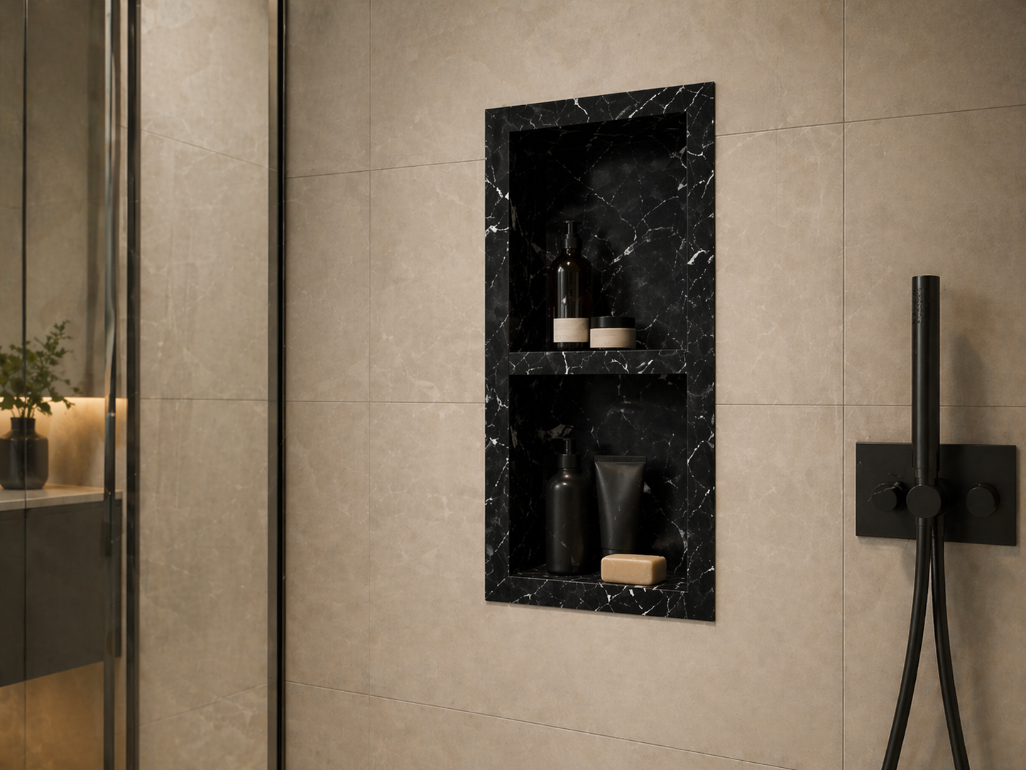 Quartz Shower Niche with Shelf