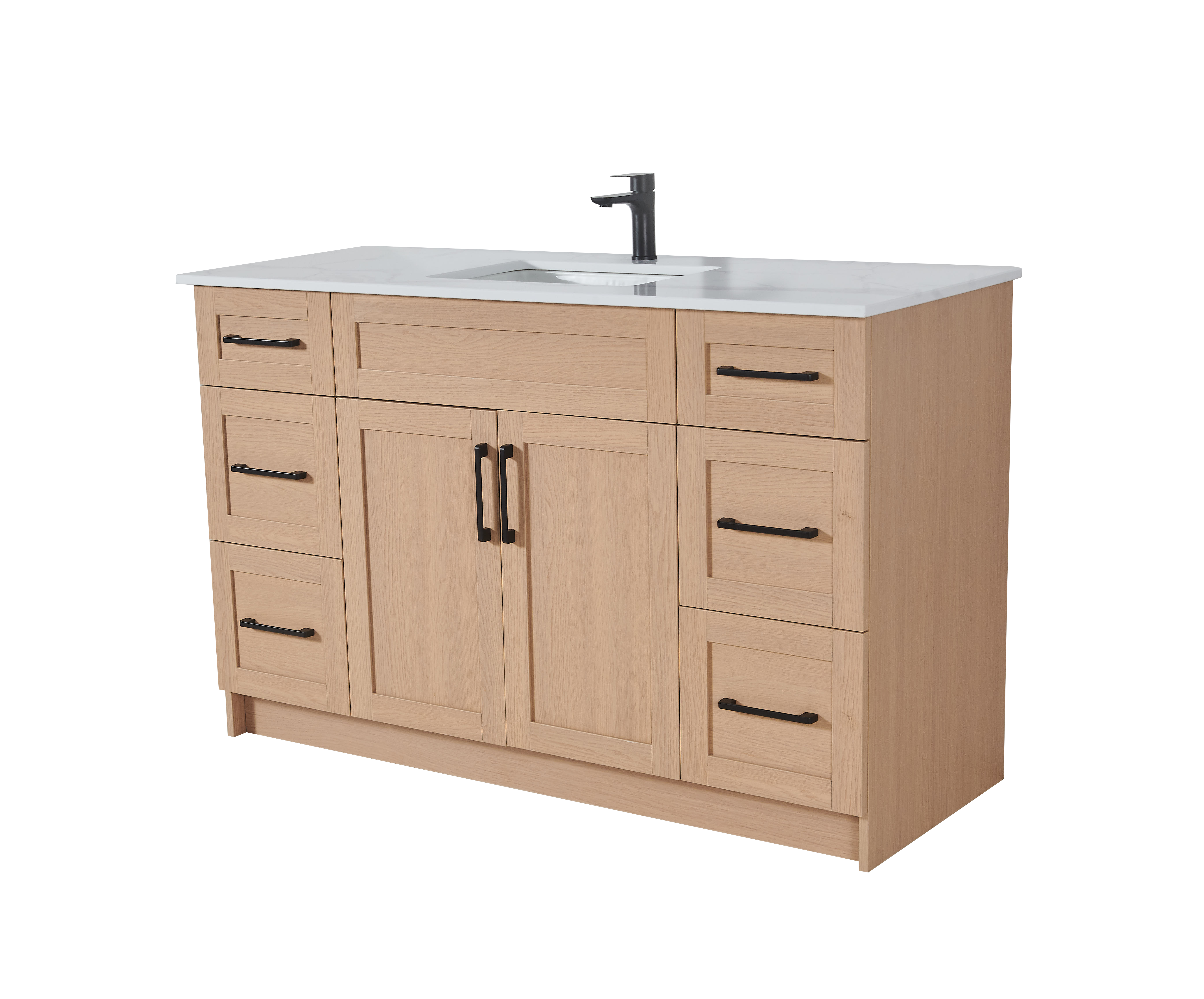 54 inch Particle Board Light Oak Vanity