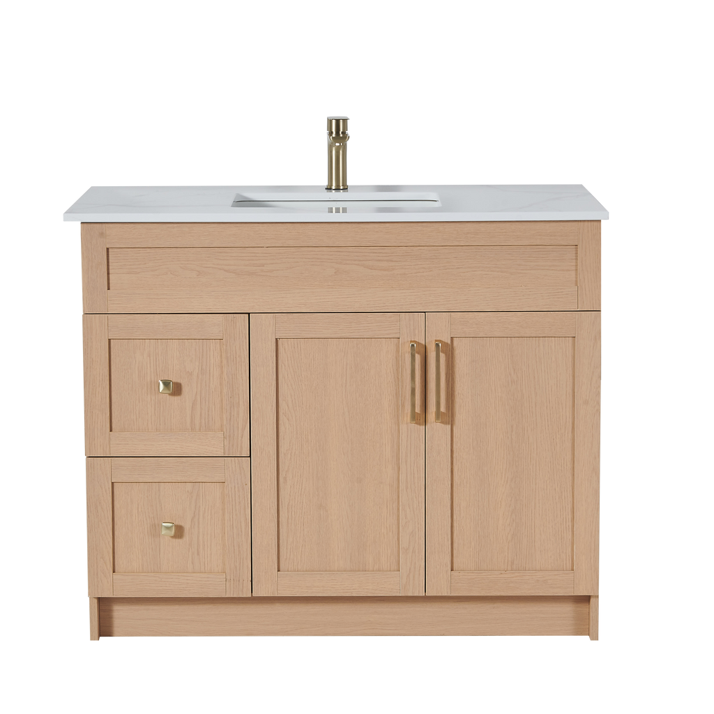 42 inch Particle Board Light Oak Vanity