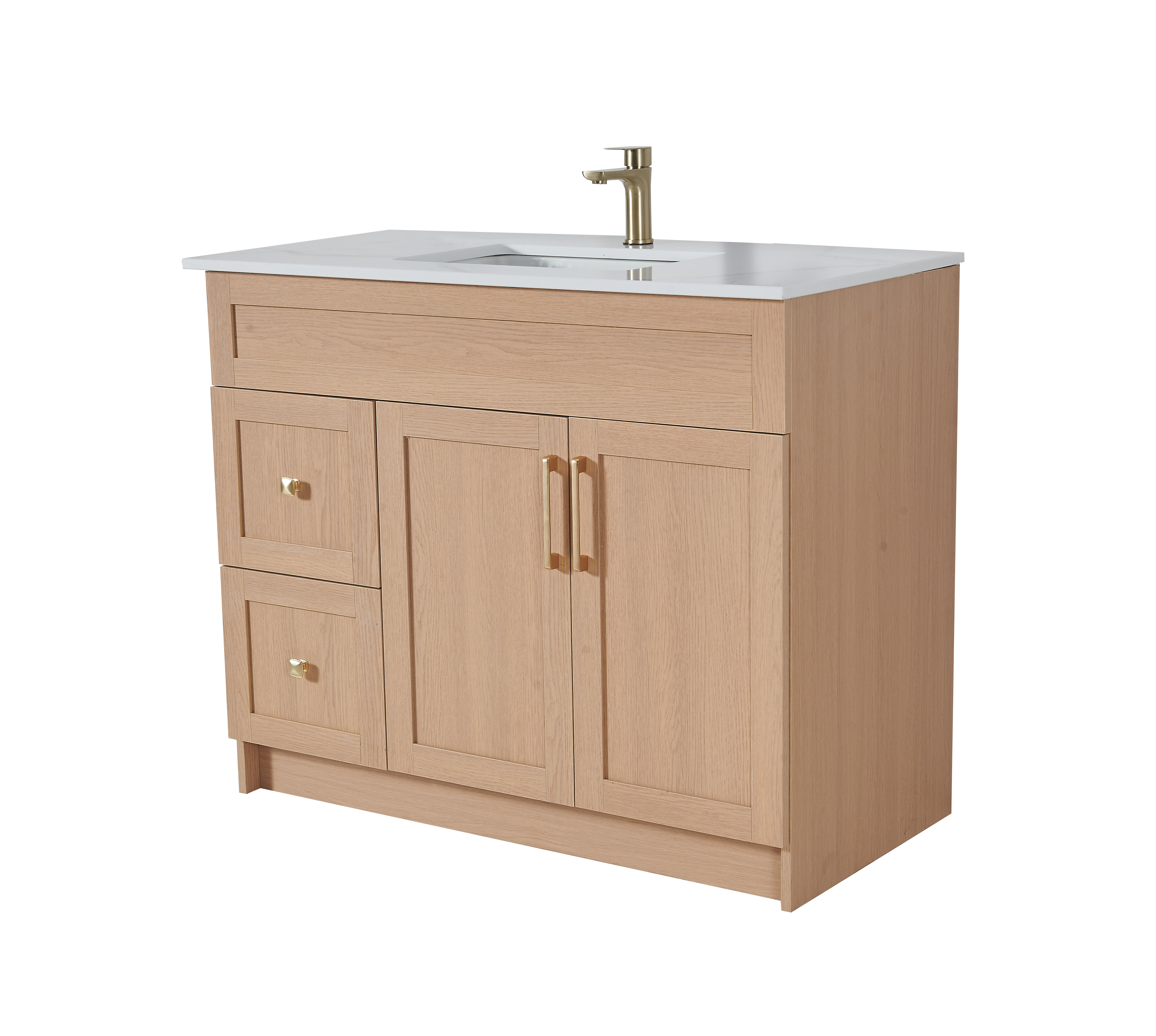 42 inch Particle Board Light Oak Vanity