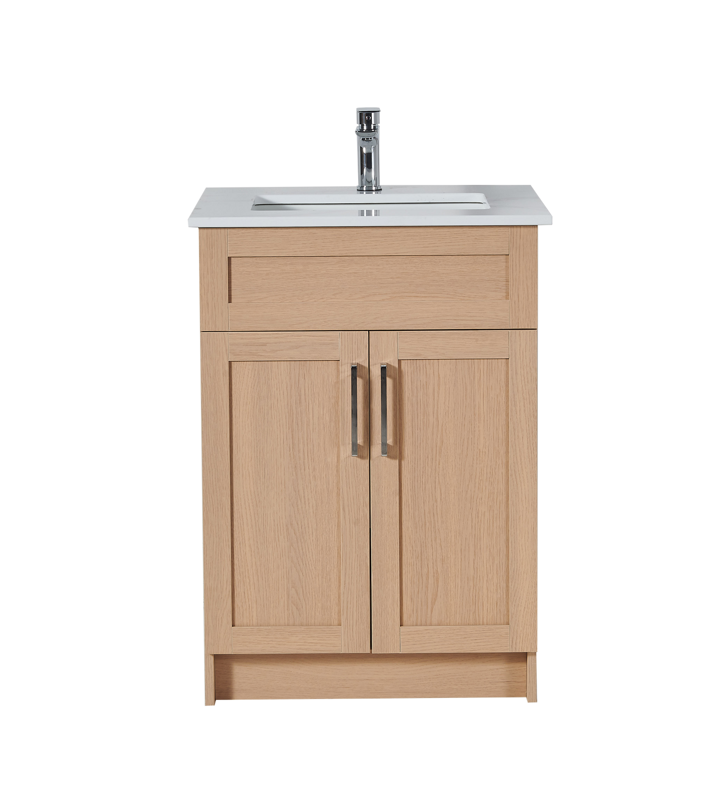 24″ Bathroom Vanity Oak Light (MDF). Free Standing
