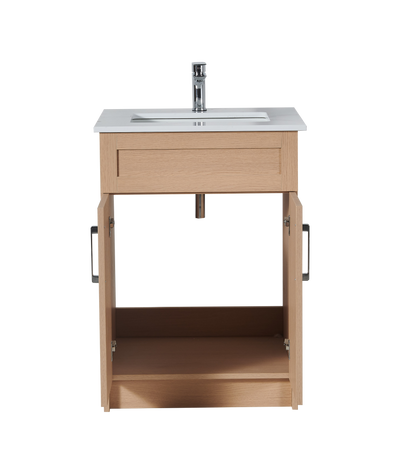 30″ Bathroom Vanity Oak Light (MDF) Free Standing