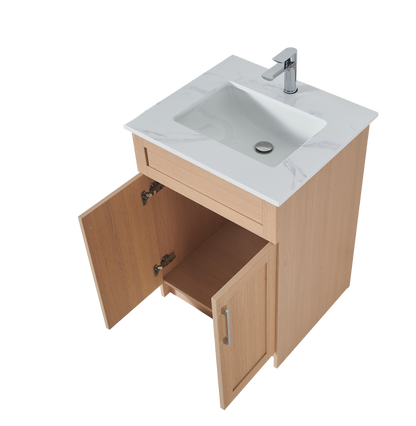 30″ Bathroom Vanity Oak Light (MDF) Free Standing