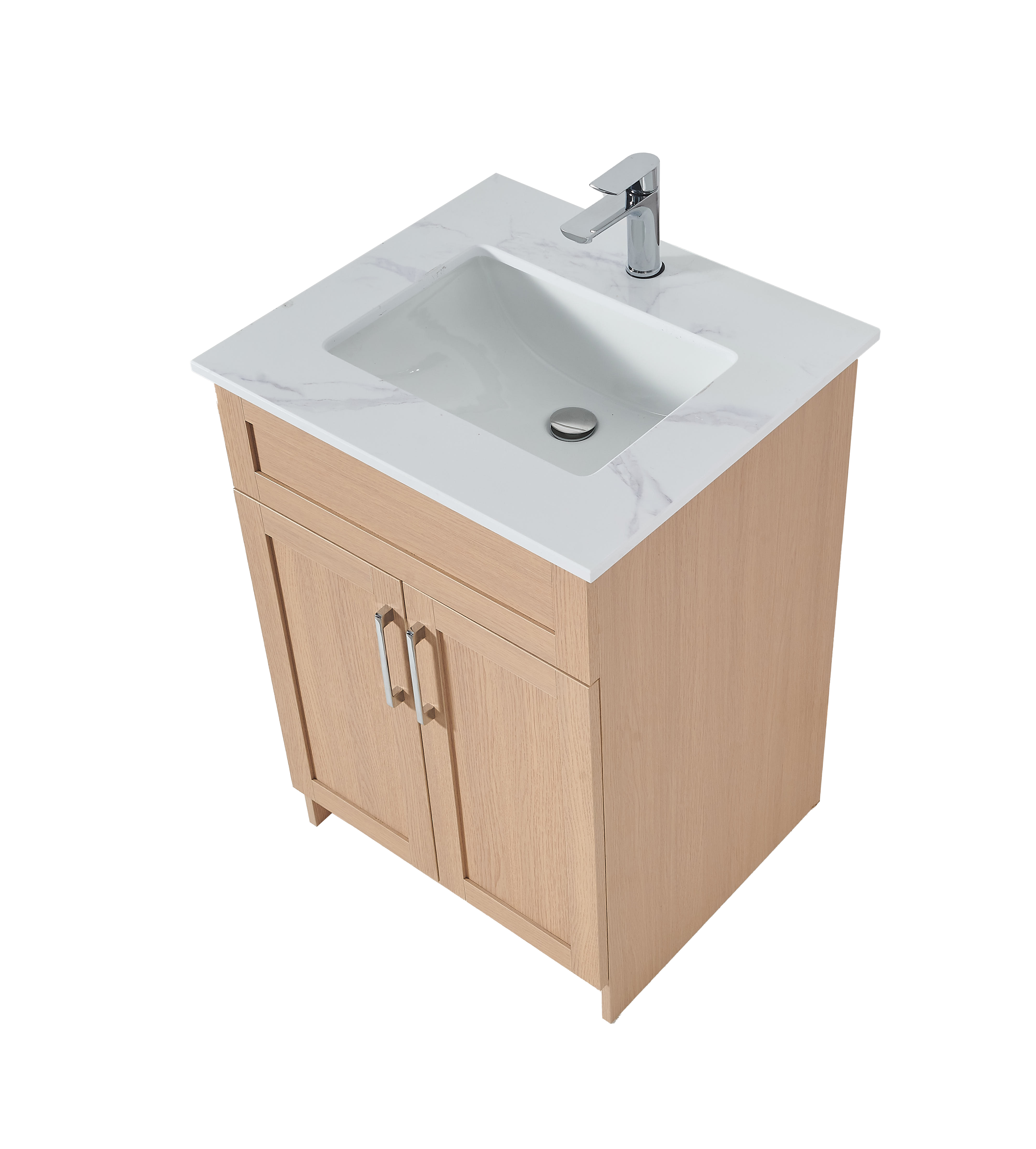 24″ Bathroom Vanity Oak Light (MDF). Free Standing