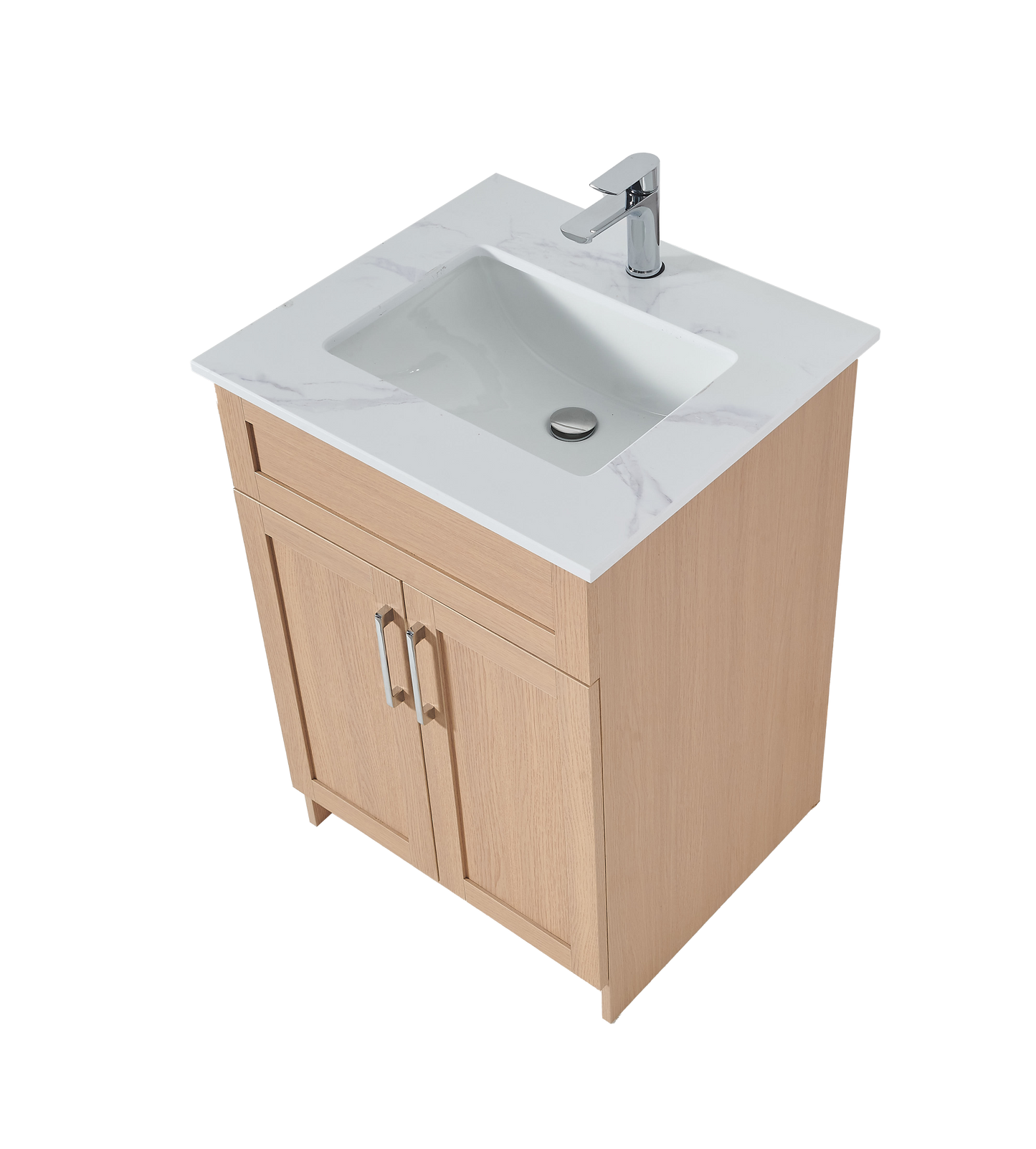 24″ Bathroom Vanity Oak Light (MDF). Free Standing