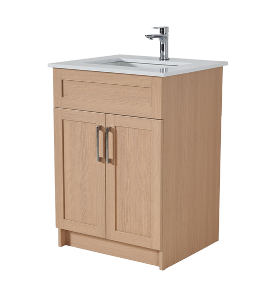 30″ Bathroom Vanity Oak Light (MDF) Free Standing