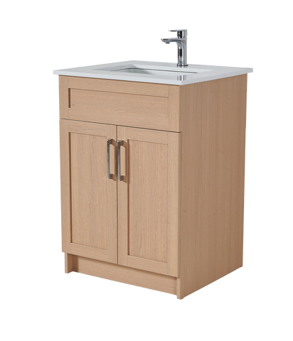 30″ Bathroom Vanity Oak Light (MDF) Free Standing