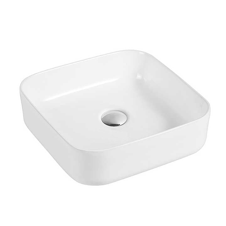 Square Ceramic Vessel Sink – White Finish