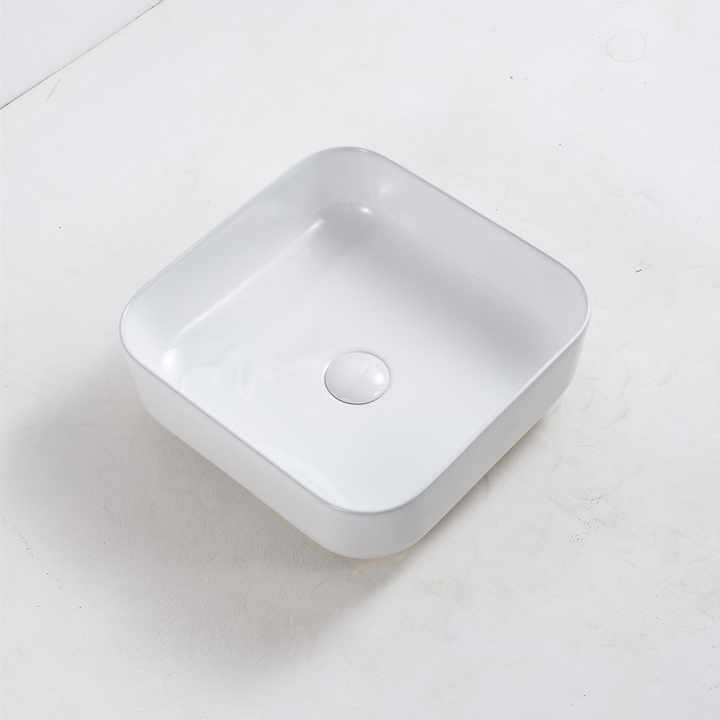 Square Ceramic Vessel Sink – White Finish