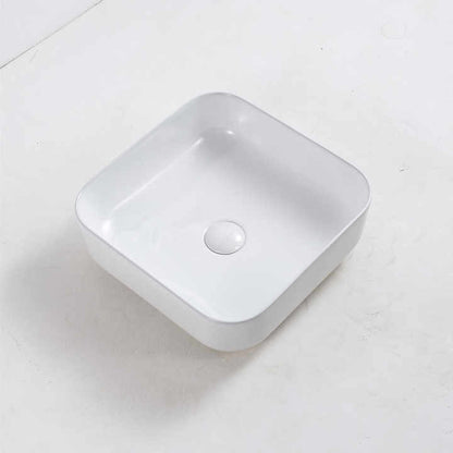 Square Ceramic Vessel Sink – White Finish