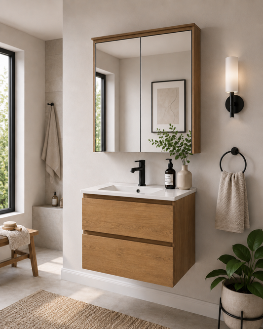 30" HA Series Hanging Vanity With Single Sink and Storage