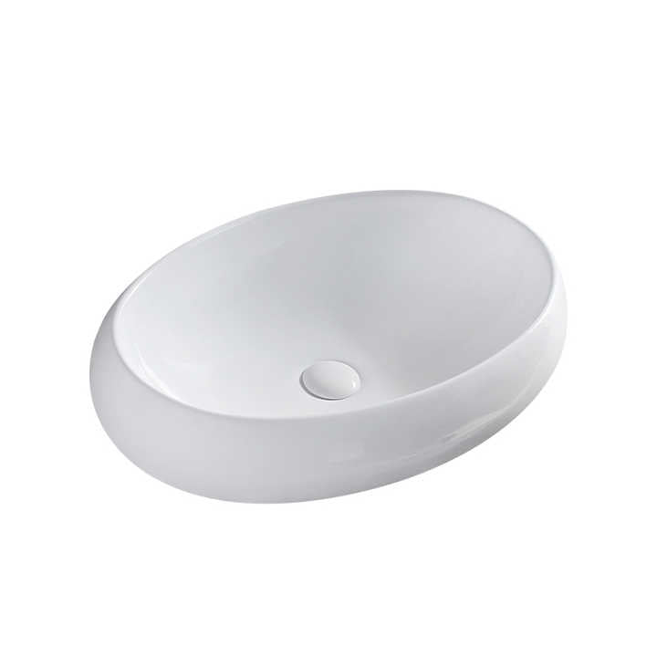 Round Ceramic Vessel Sink – Elevated Edge Design / White Finish