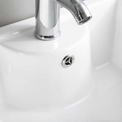 Geometric Pedestal Sink – White Modern Design