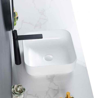 Square Ceramic Vessel Sink – White Finish