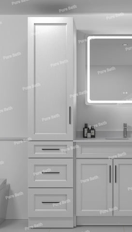 18" x 84" Freestanding Linen Tower Cabinet (Pinewood)