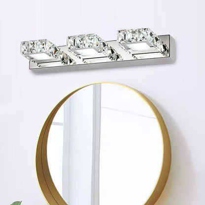 Luxury 3-Light Crystal LED Vanity Light – Chrome Finish