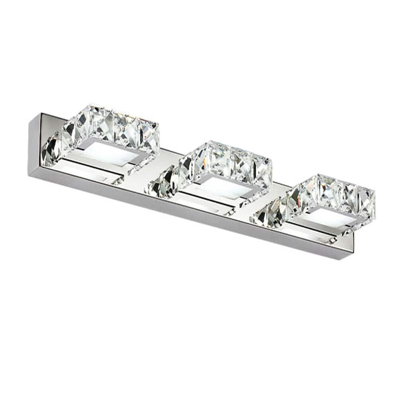 Luxury 3-Light Crystal LED Vanity Light – Chrome Finish