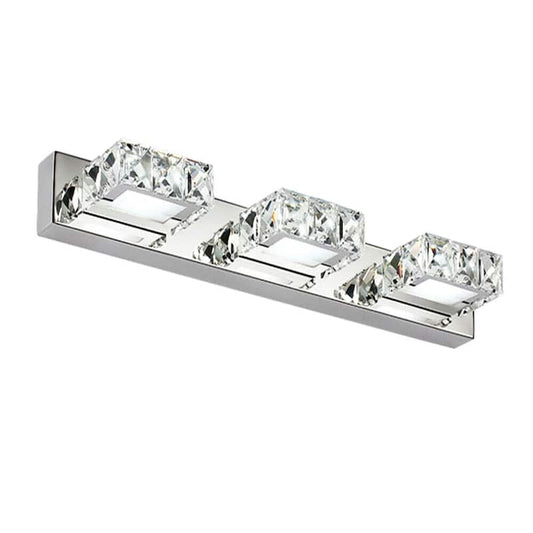 Luxury 3-Light Crystal LED Vanity Light – Chrome Finish