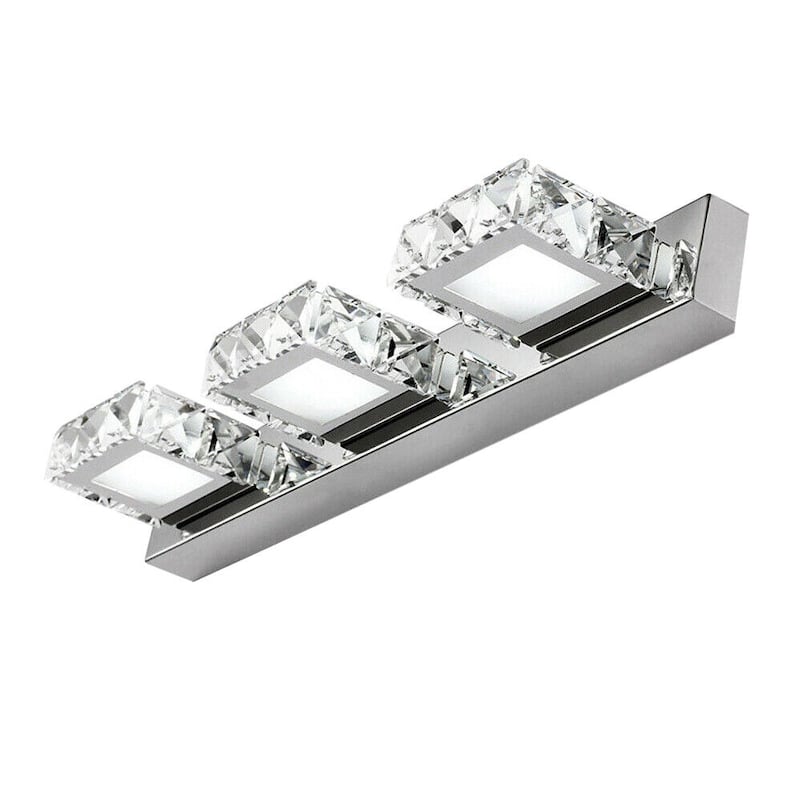 Luxury 3-Light Crystal LED Vanity Light – Chrome Finish
