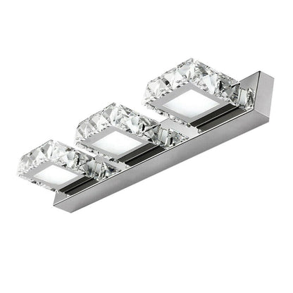 Luxury 3-Light Crystal LED Vanity Light – Chrome Finish
