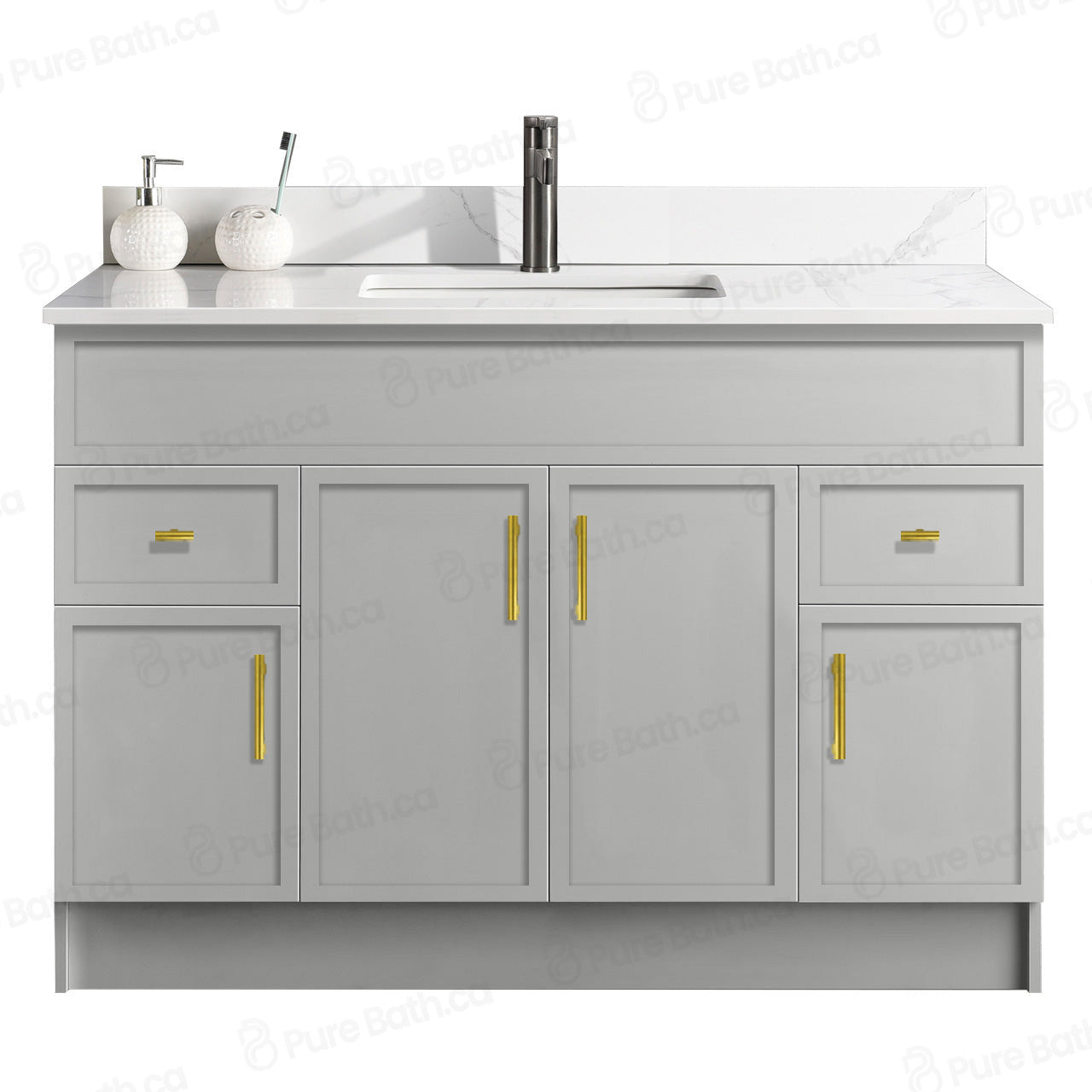 48″ Bathroom Vanity (HDF). Slim Shaker. Free Standing