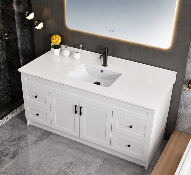 55" x 22.5" Marble White Countertop