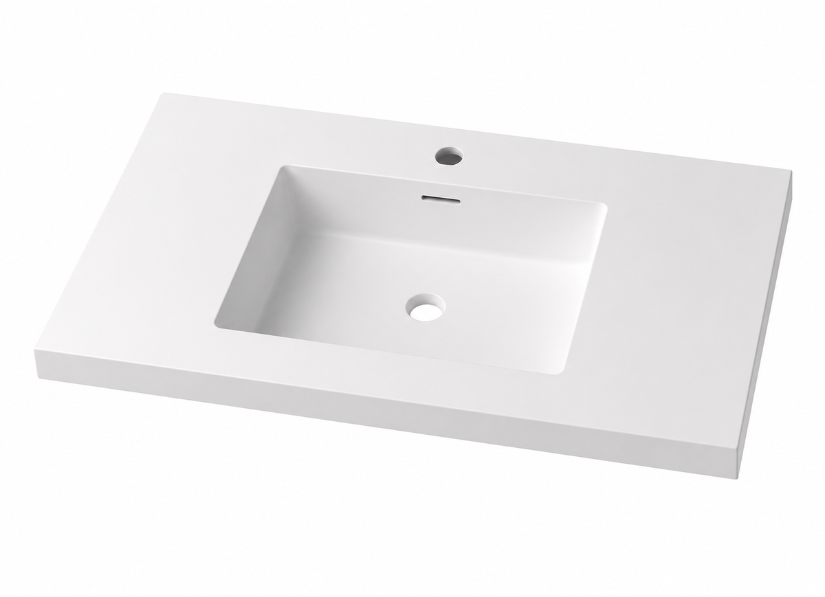 24" Cultured Stone Vanity Top with Integrated Sink
