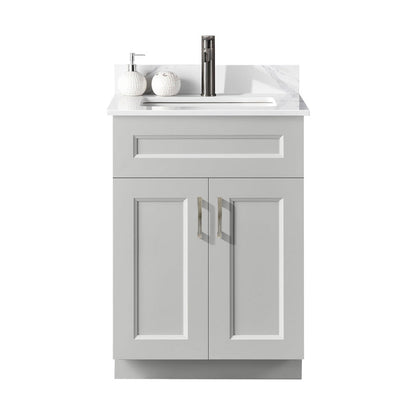 24″ Bathroom Vanity (Pinewood) Double Doors Free Standing Bathroom Cabinet