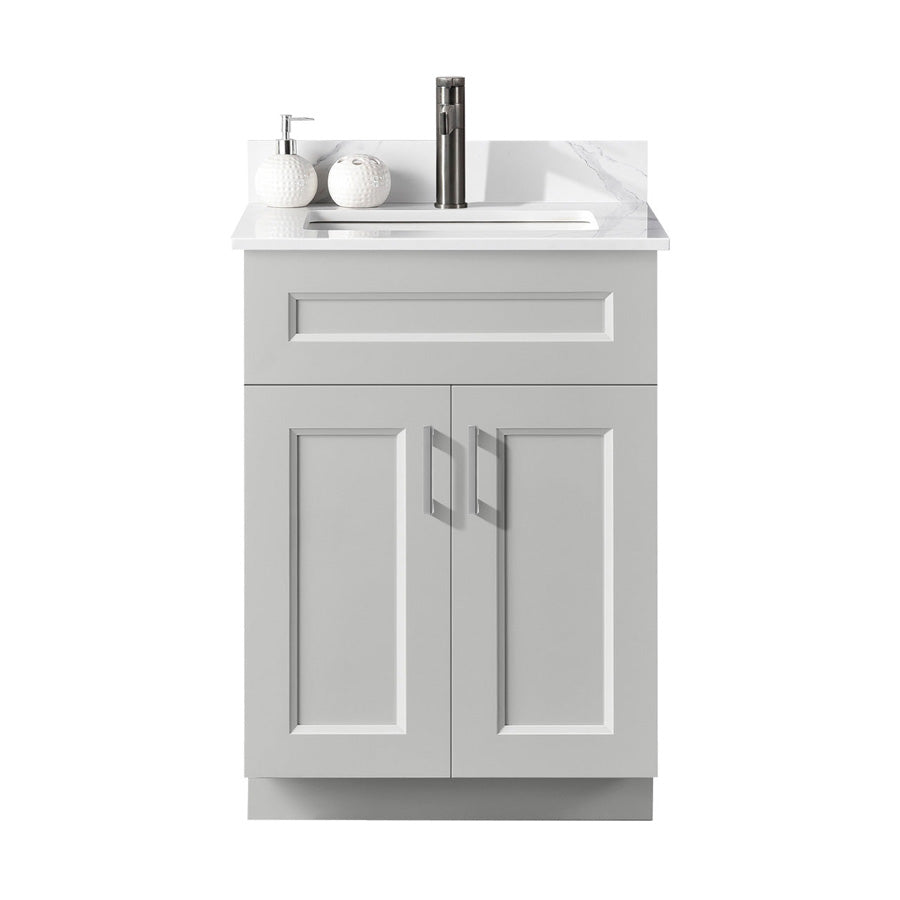 24″ Bathroom Vanity (Pinewood) Double Doors Free Standing Bathroom Cabinet