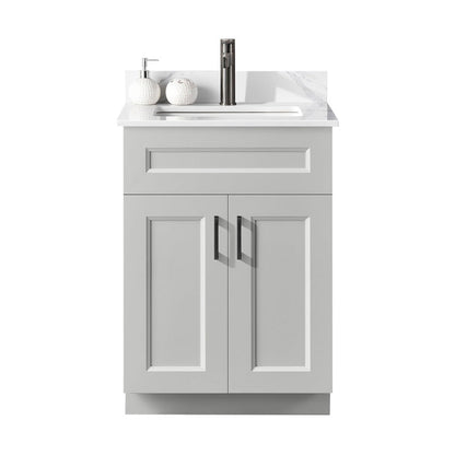 24″ Bathroom Vanity (Pinewood) Double Doors Free Standing Bathroom Cabinet