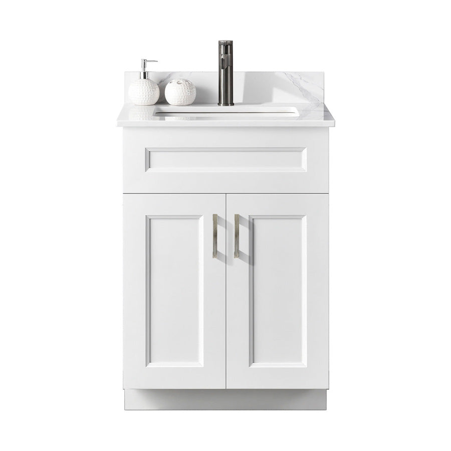 24″ Bathroom Vanity (Pinewood) Double Doors Free Standing Bathroom Cabinet