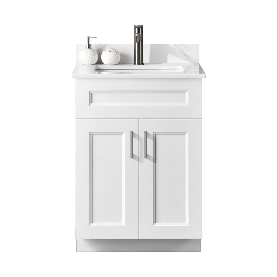 24″ Bathroom Vanity (Pinewood) Double Doors Free Standing Bathroom Cabinet