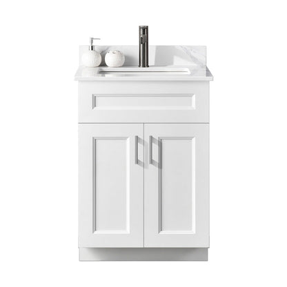 24″ Bathroom Vanity (Pinewood) Double Doors Free Standing Bathroom Cabinet