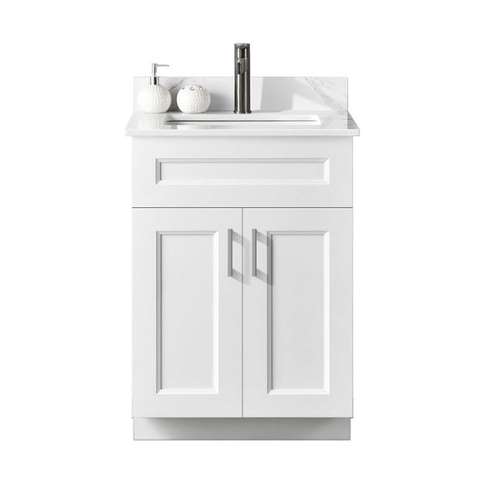 24″ Bathroom Vanity (Pinewood) Double Doors Free Standing Bathroom Cabinet