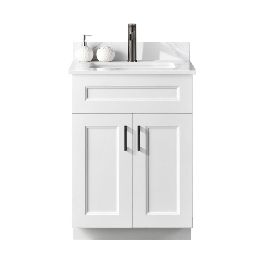 24″ Bathroom Vanity (Pinewood) Double Doors Free Standing Bathroom Cabinet