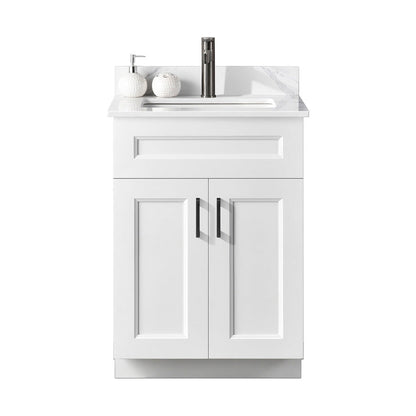 24″ Bathroom Vanity (Pinewood) Double Doors Free Standing Bathroom Cabinet