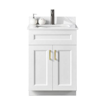 24″ Bathroom Vanity (Pinewood) Double Doors Free Standing Bathroom Cabinet