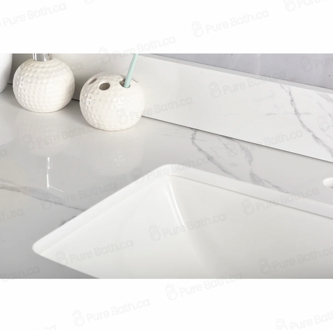55" x 22.5" White Carrara Single Sink Countertop
