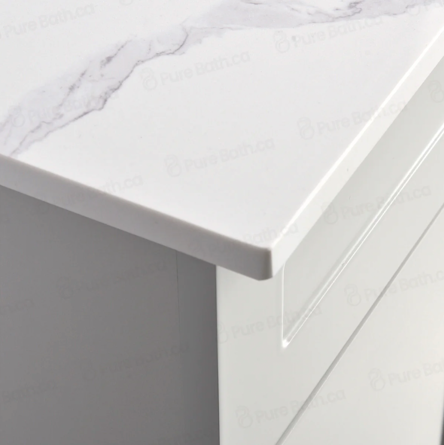 55" x 22.5" White Carrara Single Sink Countertop