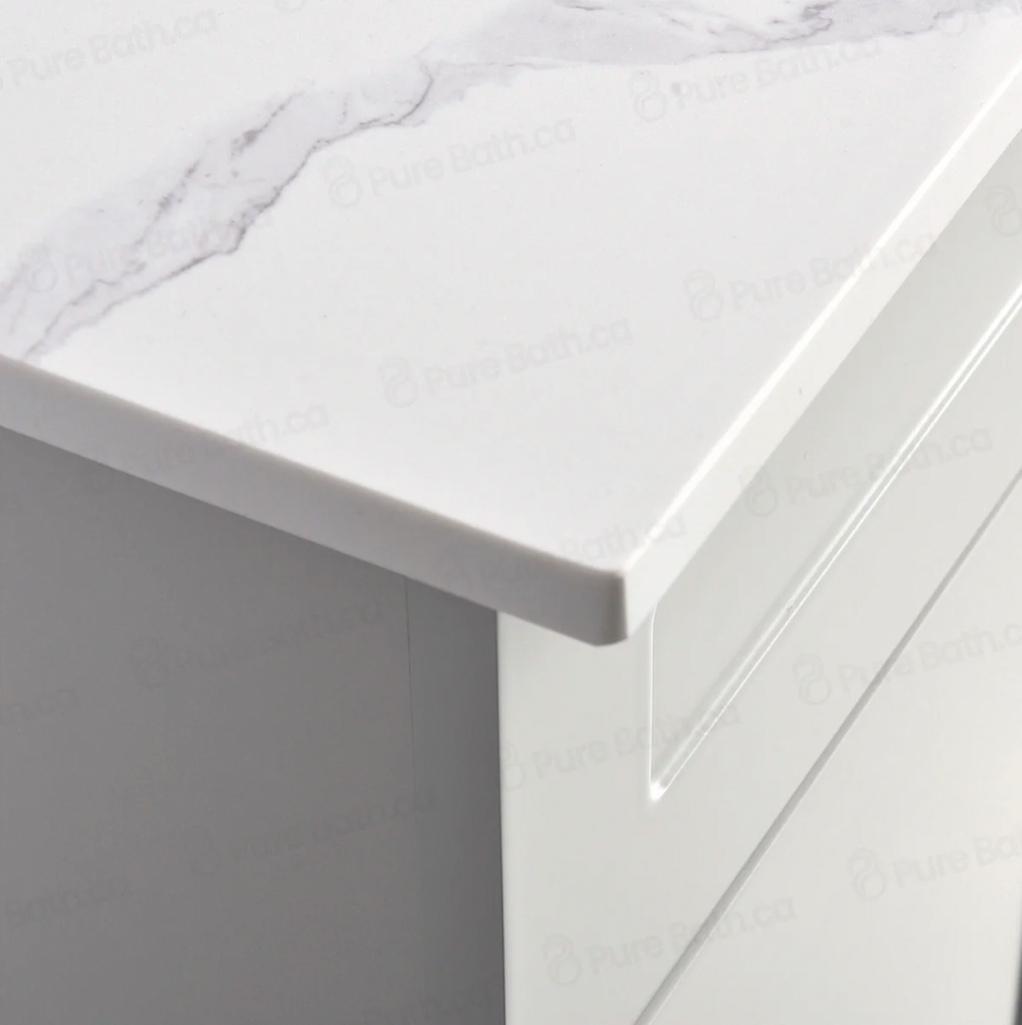 55" x 22.5" White Carrara Single Sink Countertop
