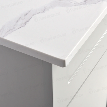 55" x 22.5" White Carrara Single Sink Countertop