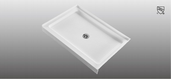 48×32 inch Central Drain Acrylic Shower Base