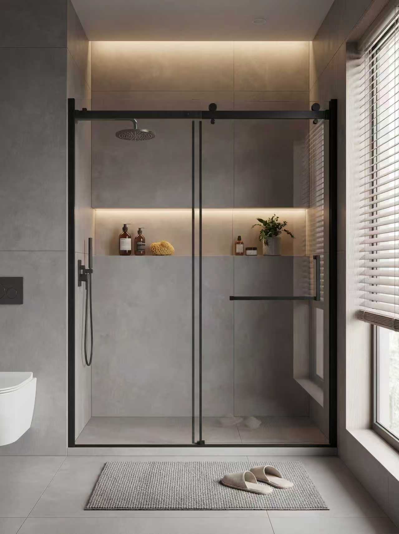 BL-045A Single Sliding Frameless Shower Door (48x72, 60x72, 60x75)
