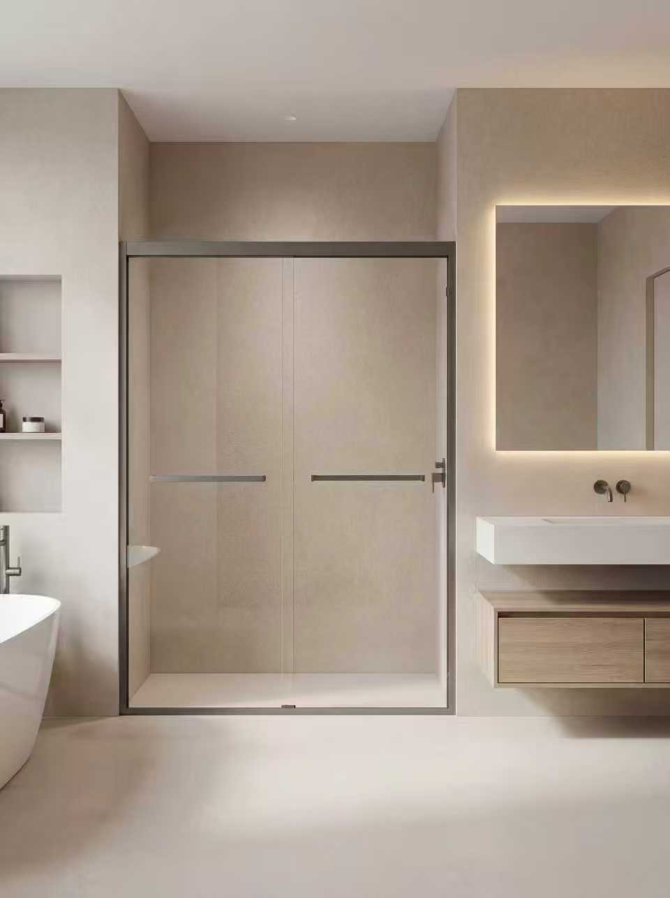 BL-603 Double Sliding Framed Shower Door (48x72, 60x72, 60x75)