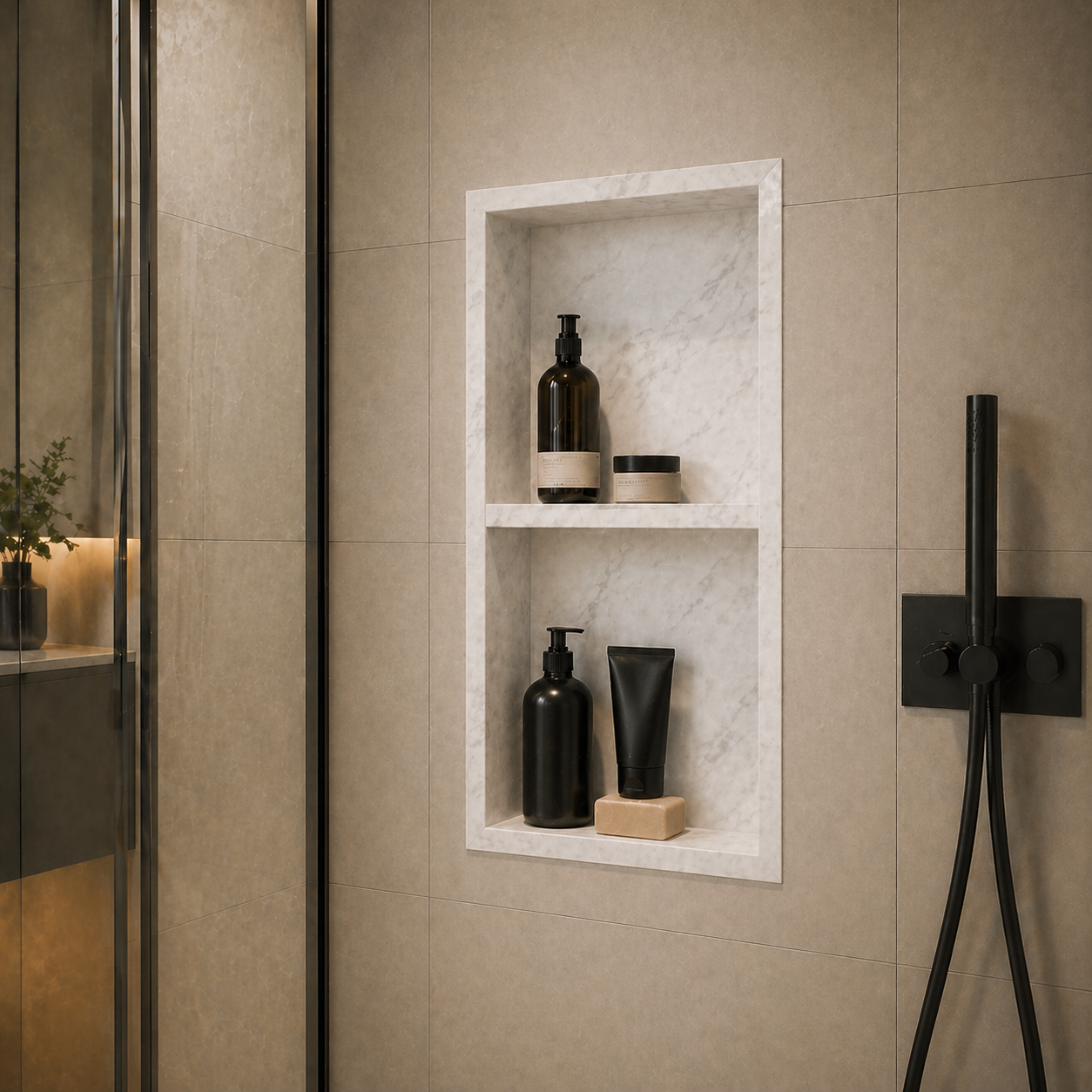 Quartz Shower Niche with Shelf
