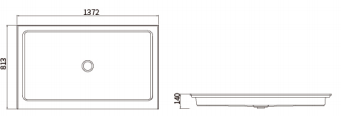 54×32 inch Central Drain Acrylic Shower Base