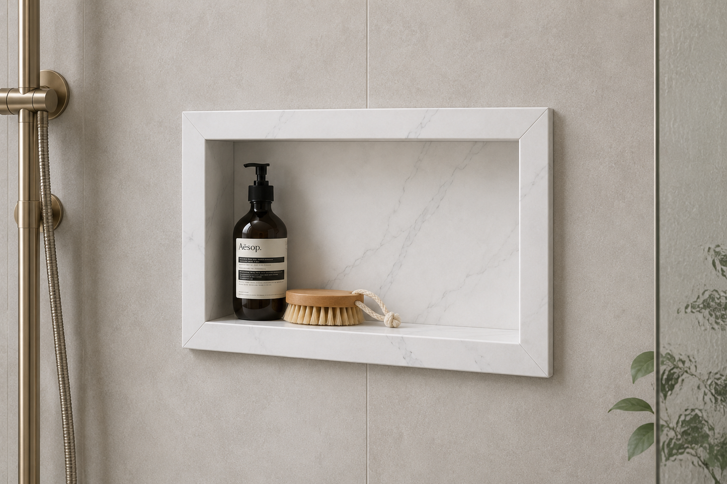 Quartz Shower Niche without Shelf